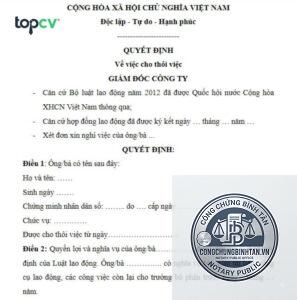 mất quyết định nghỉ việc