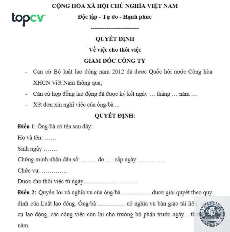 mất quyết định nghỉ việc
