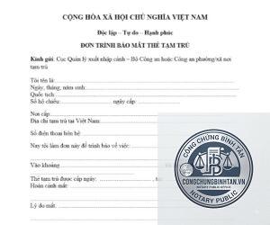 mất thẻ tạm trú