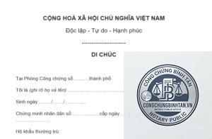 mẫu di chúc tài sản
