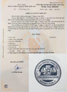 phiếu lý lịch tư pháp