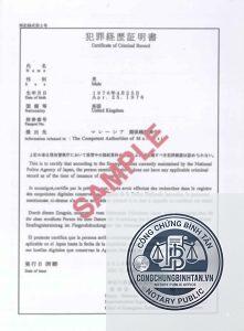 phiếu lý lịch tư pháp đi nhật