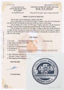 phiếu lý lịch tư pháp xin việc