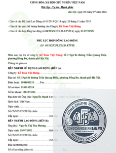 phụ lục hợp đồng lao động