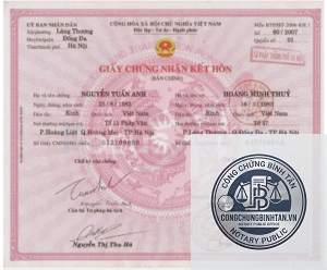 sao y giấy kết hôn