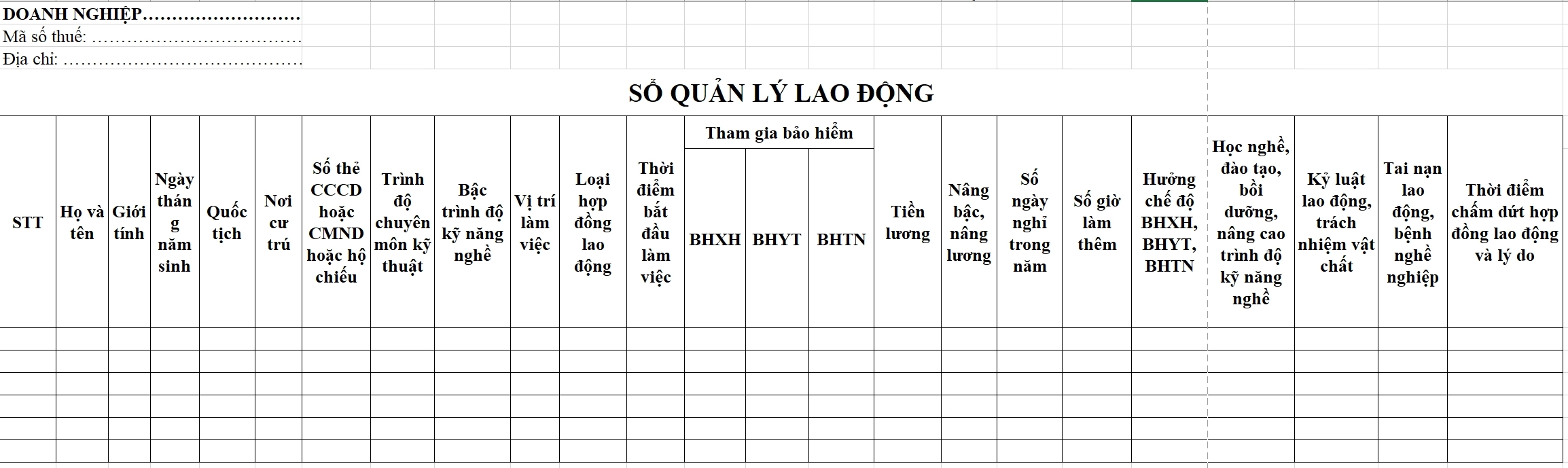 sổ lao động - H&igrave;nh 2