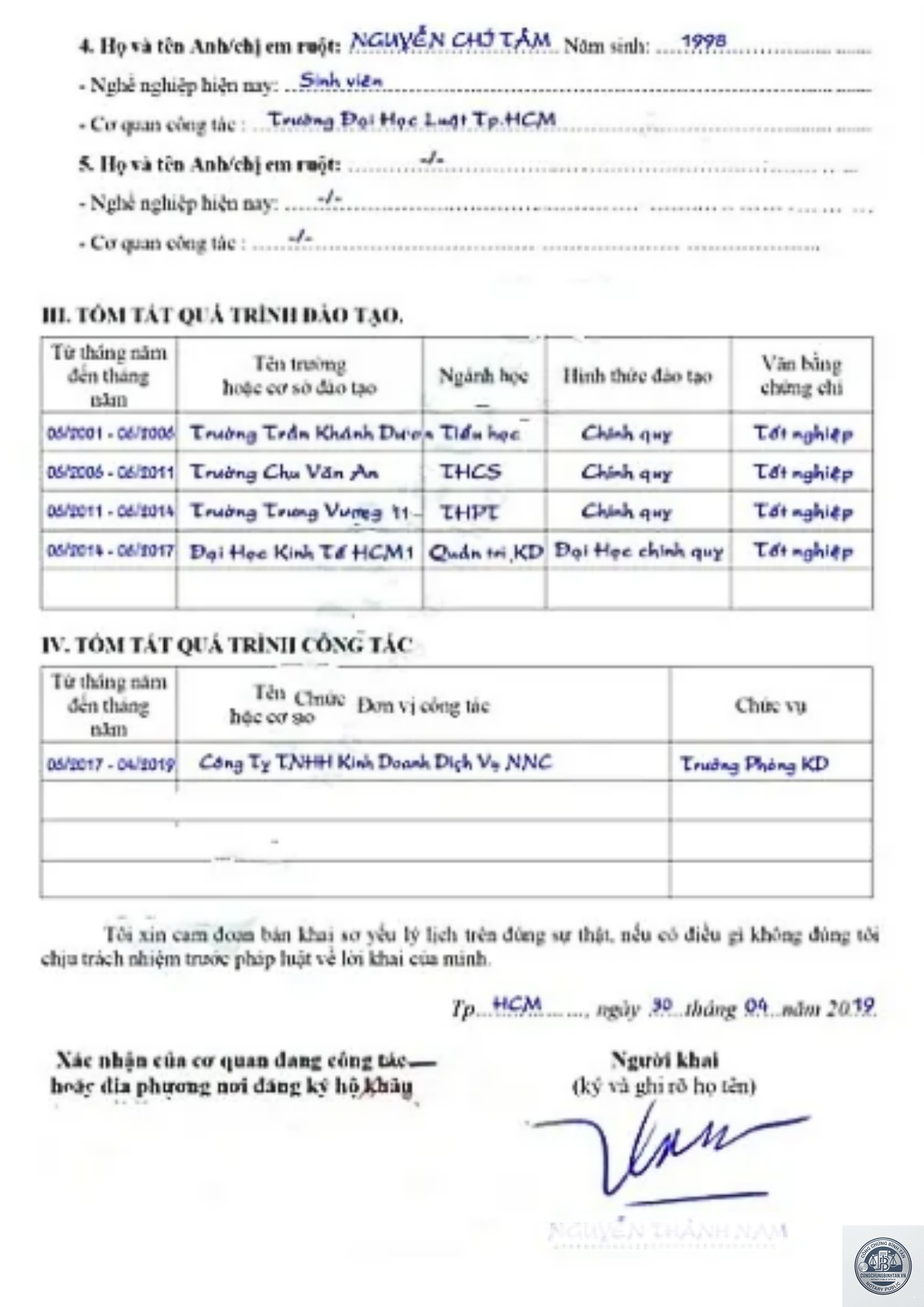 sơ yếu lý lịch xin việc - Hình 5