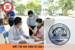thẻ học sinh bị mất