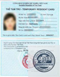 thẻ tạm trú