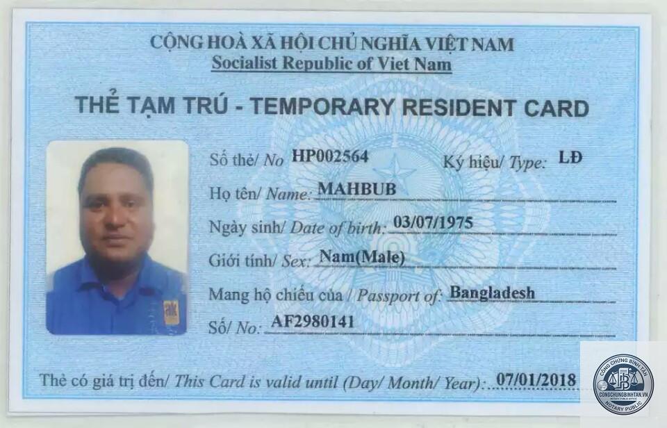 thẻ tạm trú - Hình 5