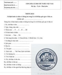 thông báo số định danh
