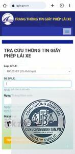 tra cứu bằng lái xe