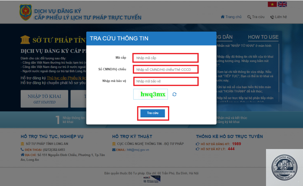 tra cứu lý lịch tư pháp