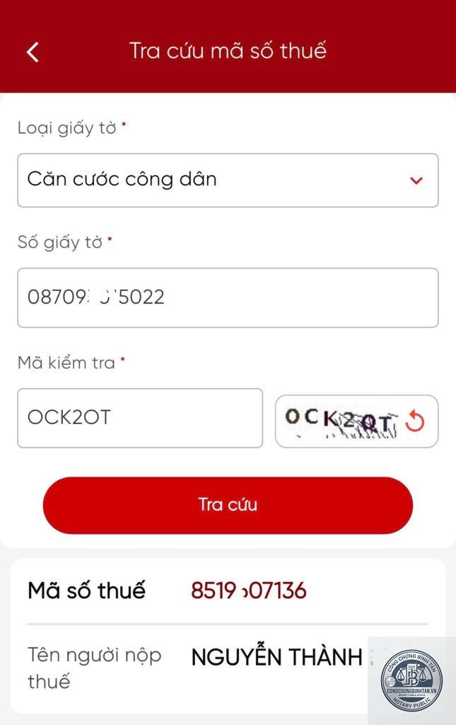 tra cứu mã số thuế cá nhân