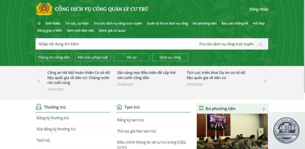 tra cứu thông tin cư trú