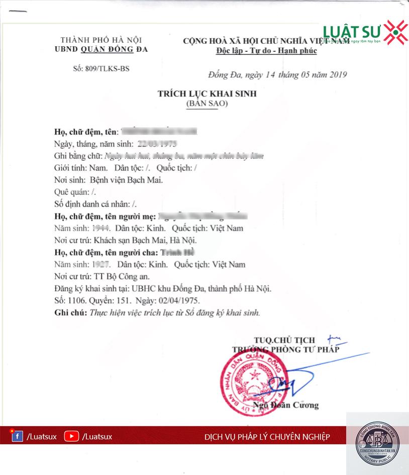 trích lục giấy khai sinh - Hình 4