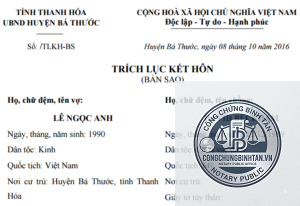 trích lục kết hôn