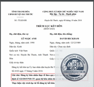 trích lục kết hôn