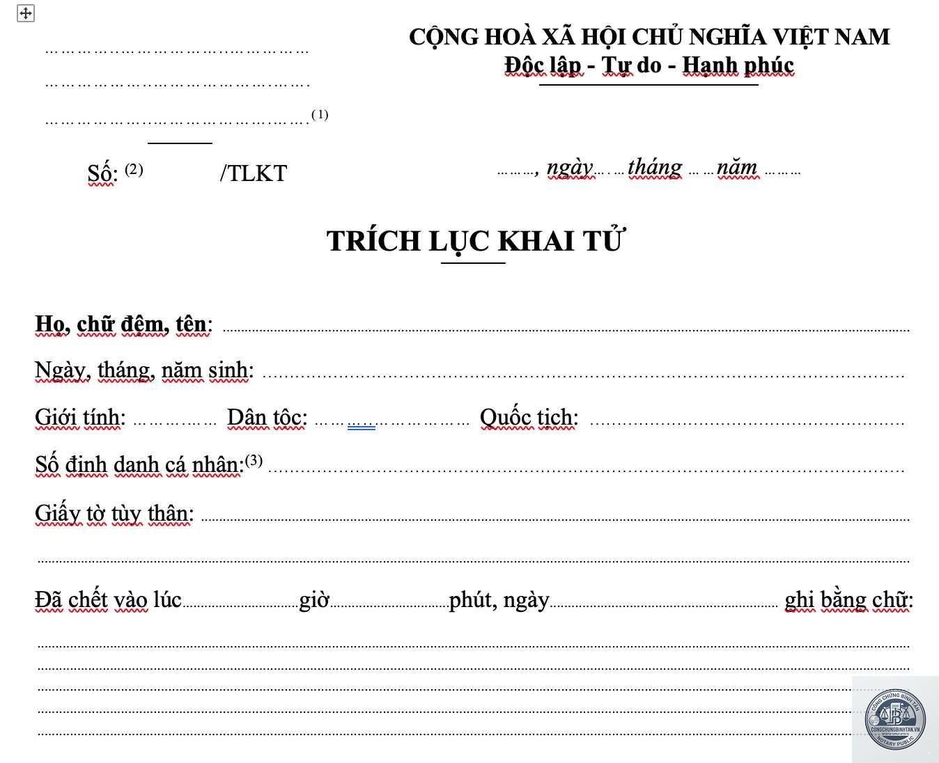 trích lục khai tử - Hình 5