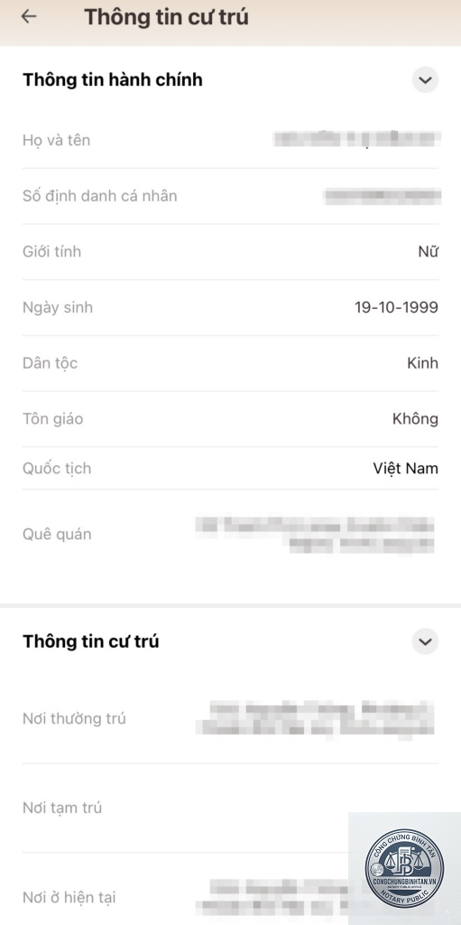 trích xuất thông tin cư trú