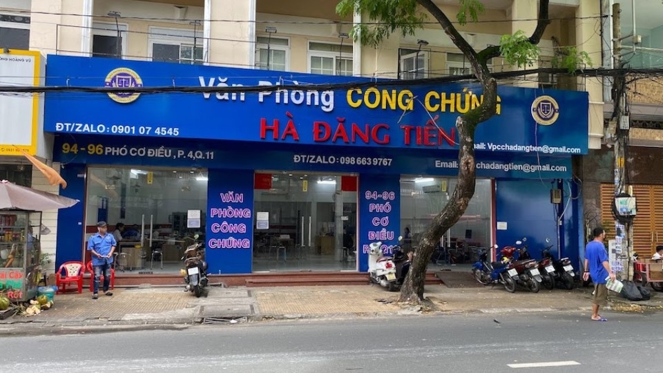 văn phòng công chứng gần đây