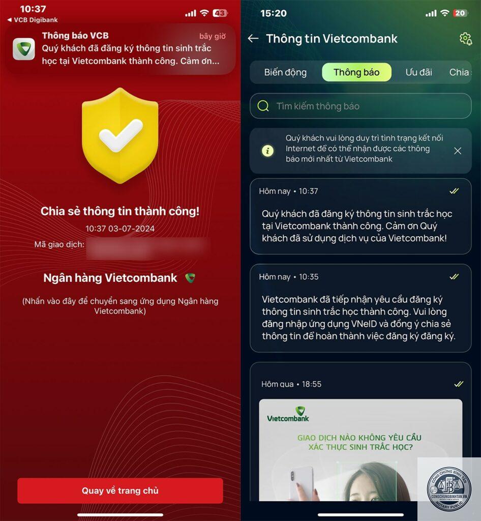 vneid cập nhật sinh trắc học