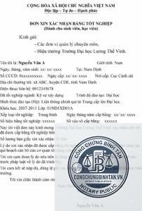 xác minh bằng tốt nghiệp