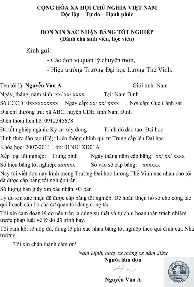 x&aacute;c minh bằng tốt nghiệp - H&igrave;nh 1