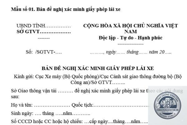 xác minh giấy phép lái xe