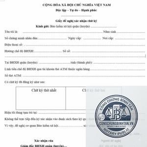xác nhận chữ ký