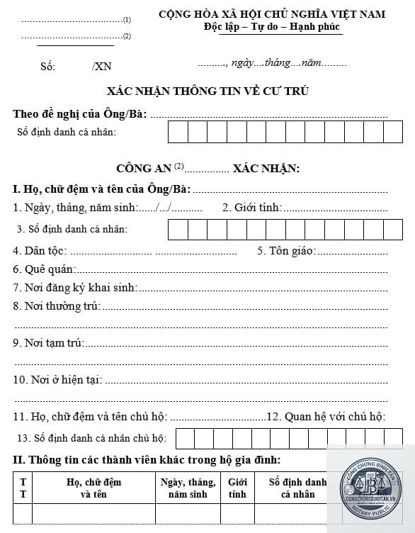 xác nhận cư trú - Hình 2