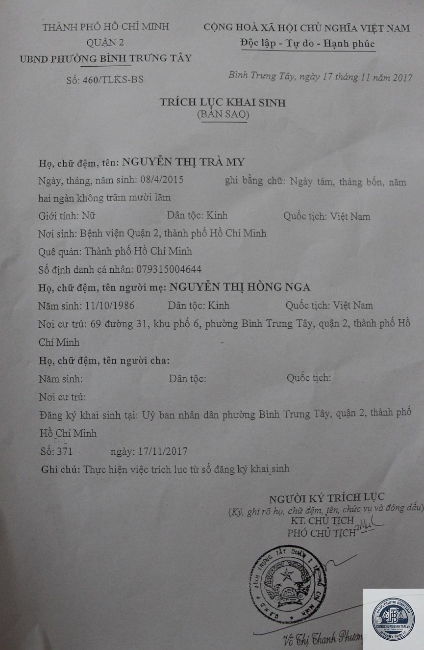xin tr&iacute;ch lục giấy khai sinh - H&igrave;nh 3