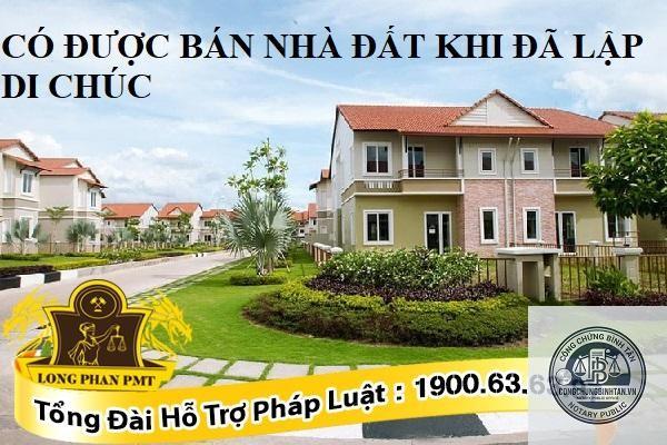 bán nhà sau khi lập di chúc