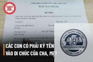 con lập di chúc không cho cha mẹ hưởng