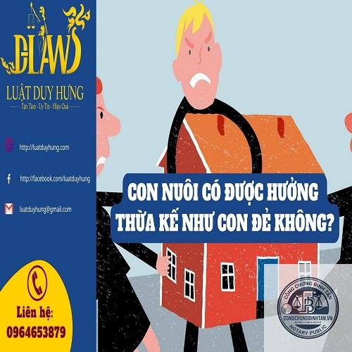 con nuôi và con đẻ cùng hưởng di chúc