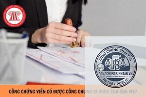 công chứng di chúc chung cha mẹ