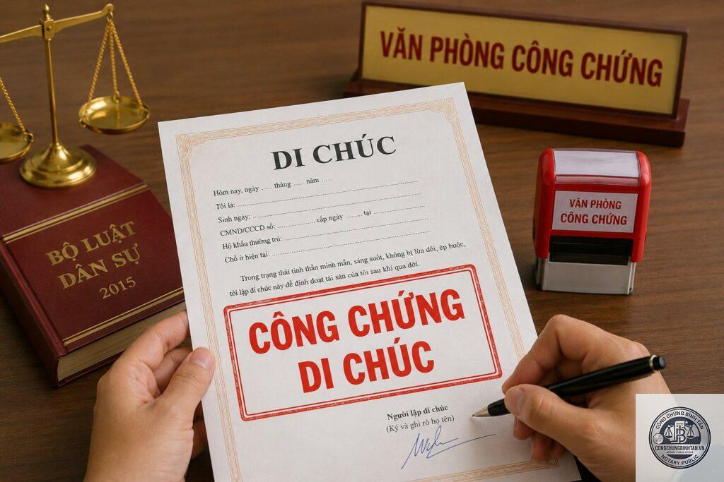 công chứng di chúc trong ngày