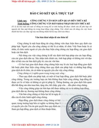công chứng khai nhận di sản theo di chúc
