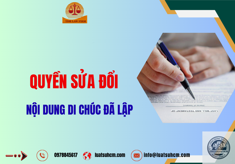 di chúc bị thay đổi nội dung
