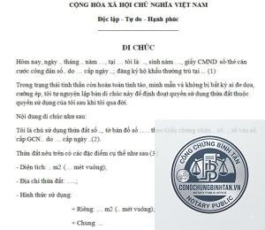 di chúc chỉ định người quản lý tài sản cho con