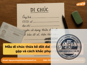 di chúc ghi sai địa chỉ người thừa kế
