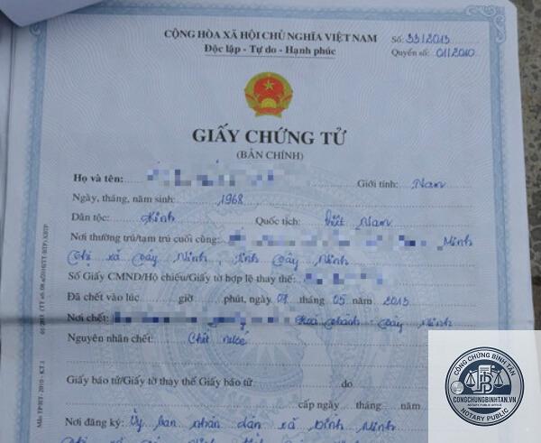 giấy chứng tử khi khai nhận di sản - Image 2