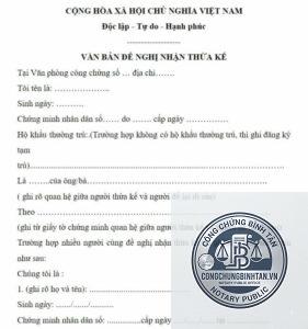giấy tờ chứng minh quan hệ thừa kế