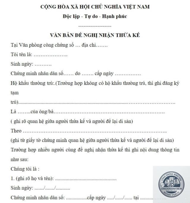 giấy tờ chứng minh quan hệ thừa kế
