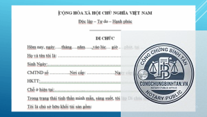 giấy tờ lập di chúc