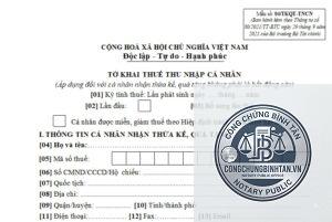 hồ sơ khai thuế thừa kế