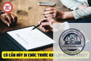 hủy di chúc có mất phí không