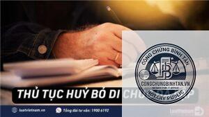 hủy di chúc cũ