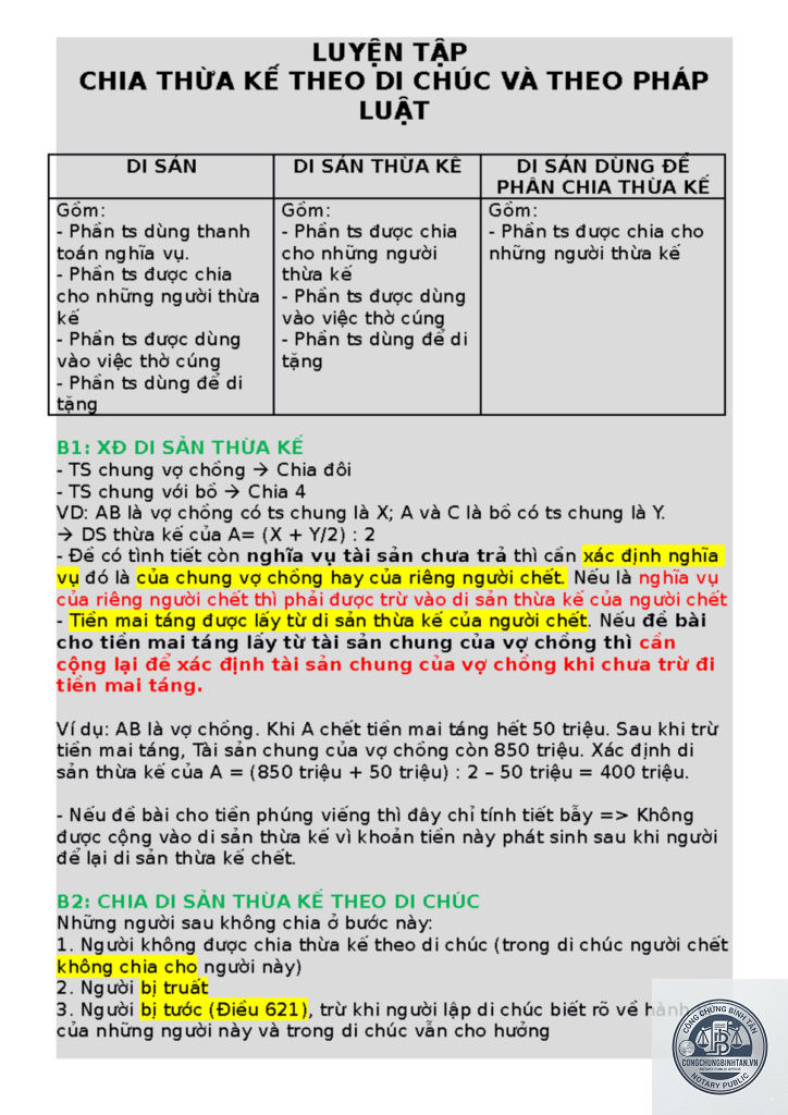 khi nào được chia di sản theo di chúc