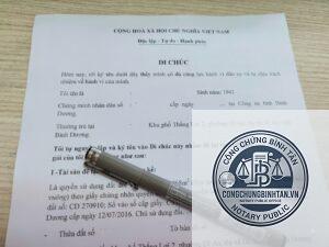 lập di chúc tại nhà riêng